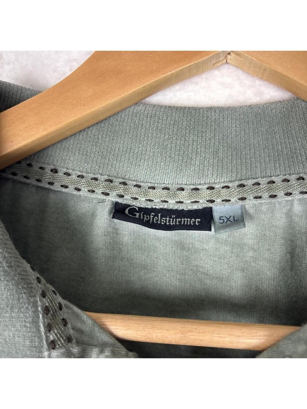 Vintage Y2K Gipfelsturmer Faded Green Polo German Script XXL Boxy Cropped - Picture 6 of 8